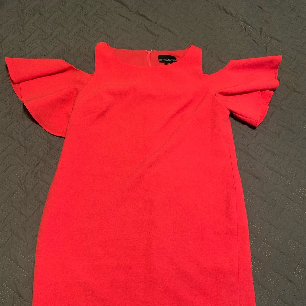 Cold shoulder / ruffle shoulder mini dress